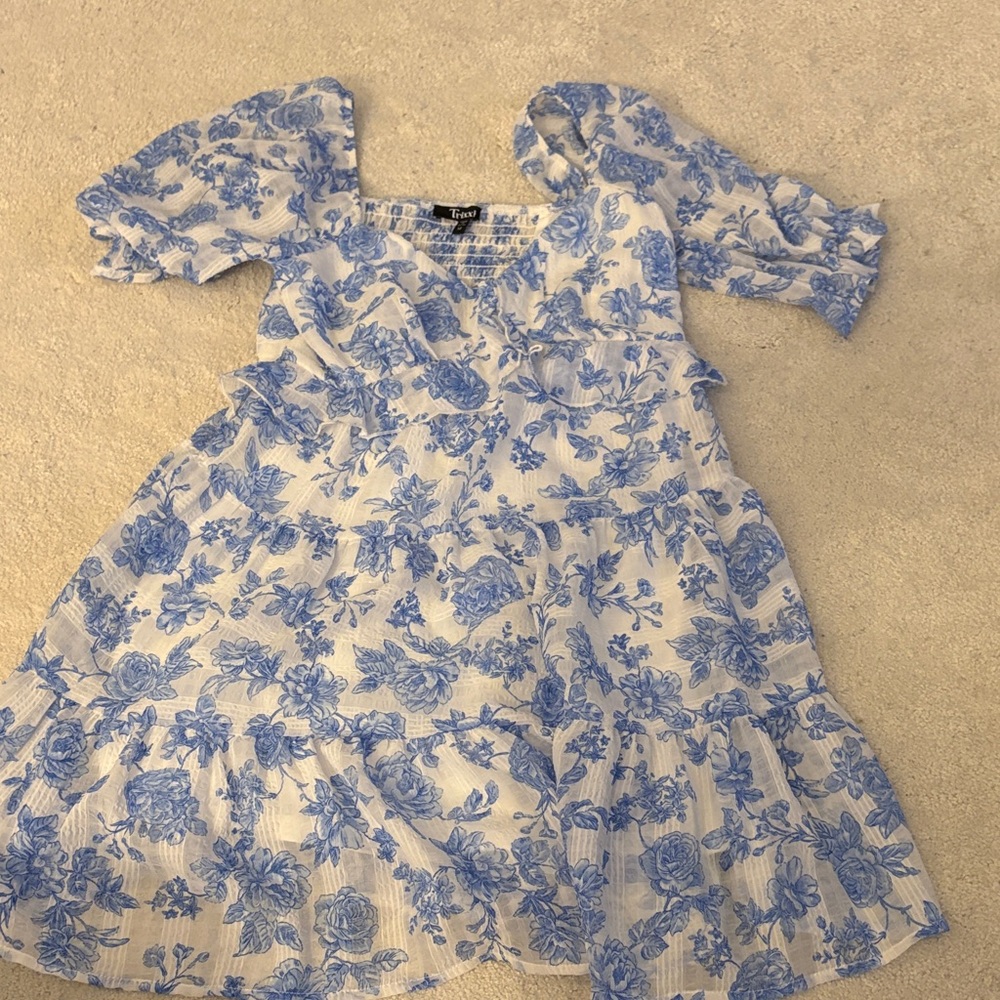Trixxi Blue Floral Casual Dress